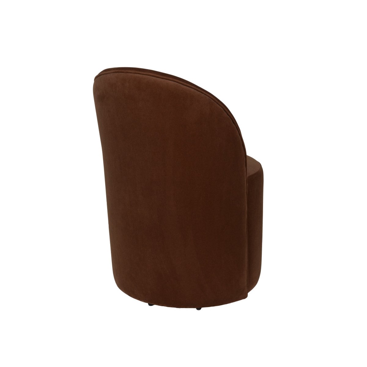 Fauteuil design en polyester, seventies, PLUSH marron, ZUIVER