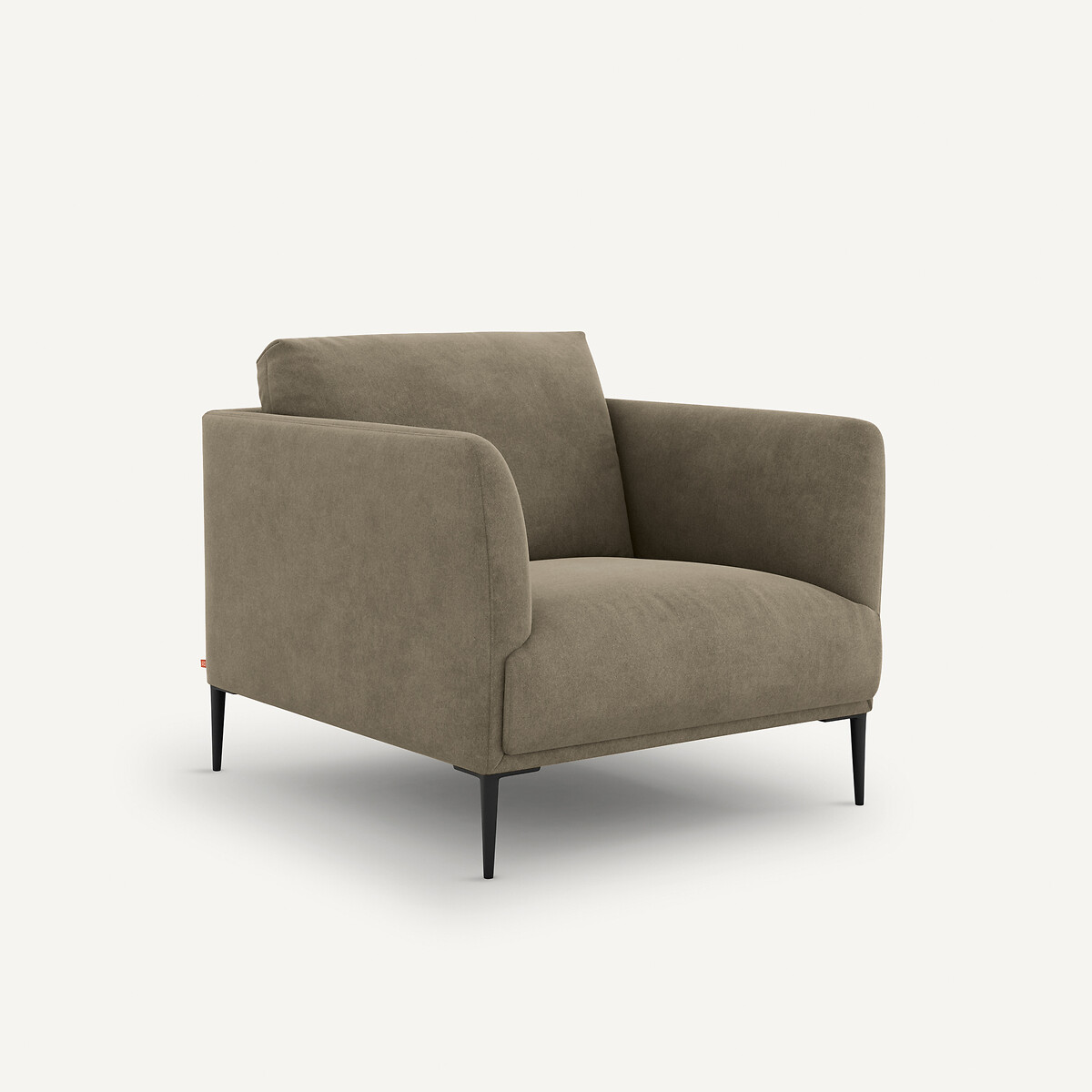 Poltrona, in velluto stonewashed, Oscar, design di Emmanuel Gallina grigio shiitake , AM.PM X EMMANUEL GALLINA