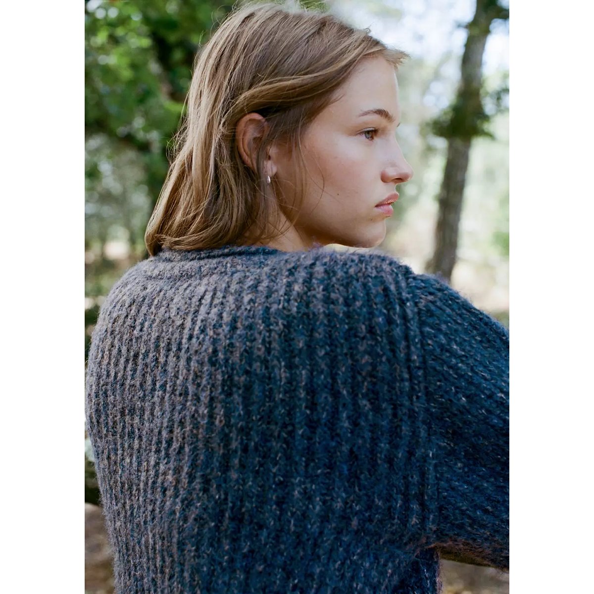 Pull côtelé jaspé bleu, MANGO TEEN