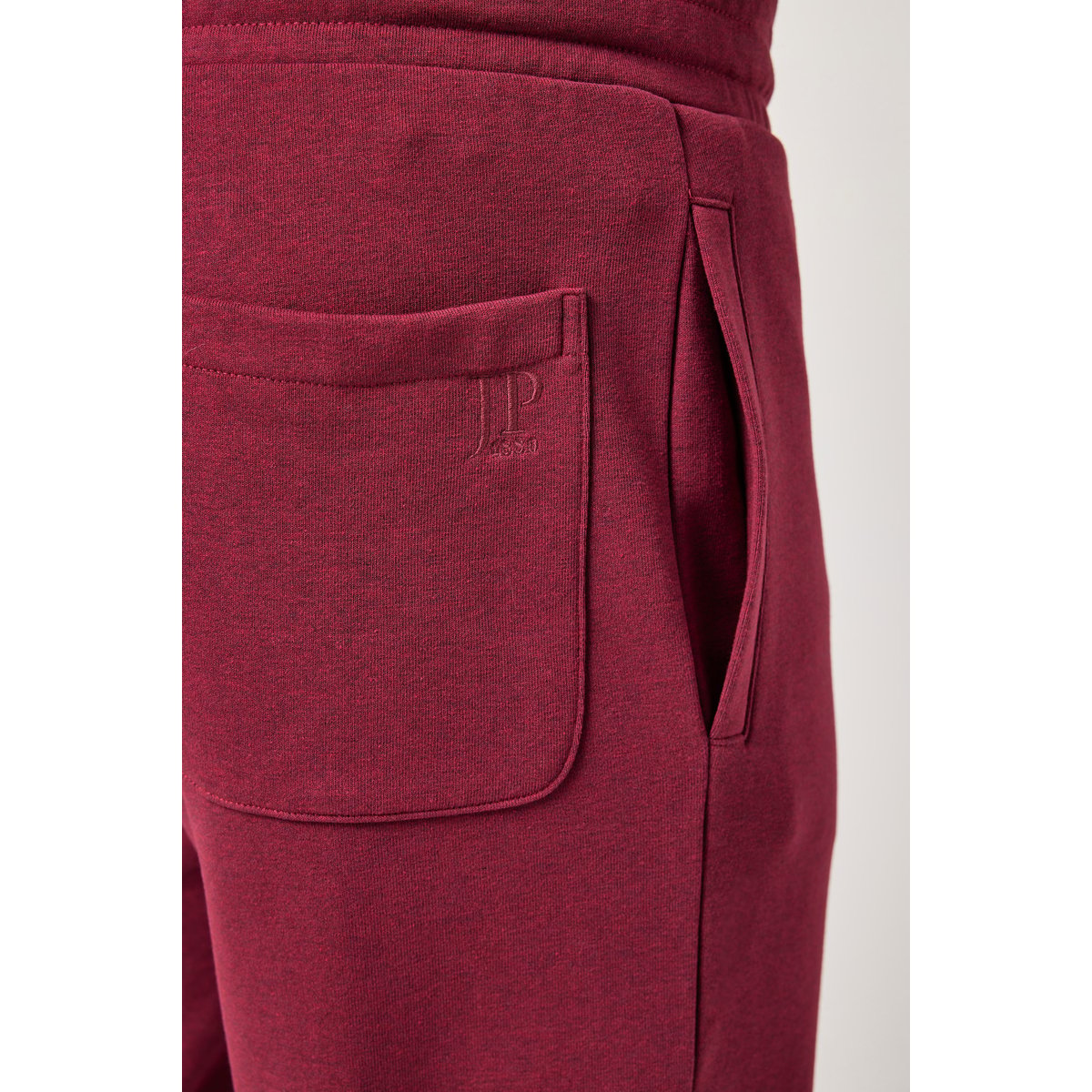 Pantalon en molleton léger rouge rubis, JP1880
