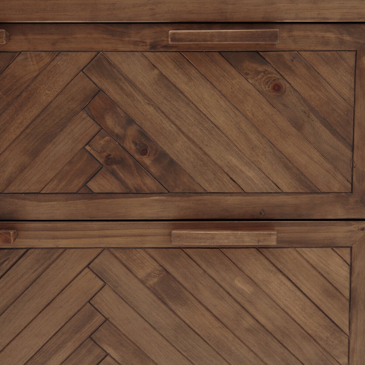 Ladekast met 4 lades in massief dennenhout NOTTINGHAM donker hout, LA REDOUTE INTERIEURS