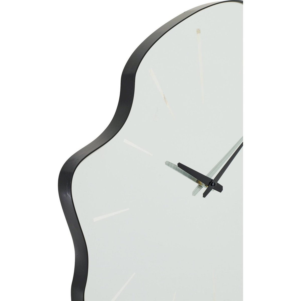 Horloge murale irrégulière en verre noir, RECOLLECTION
