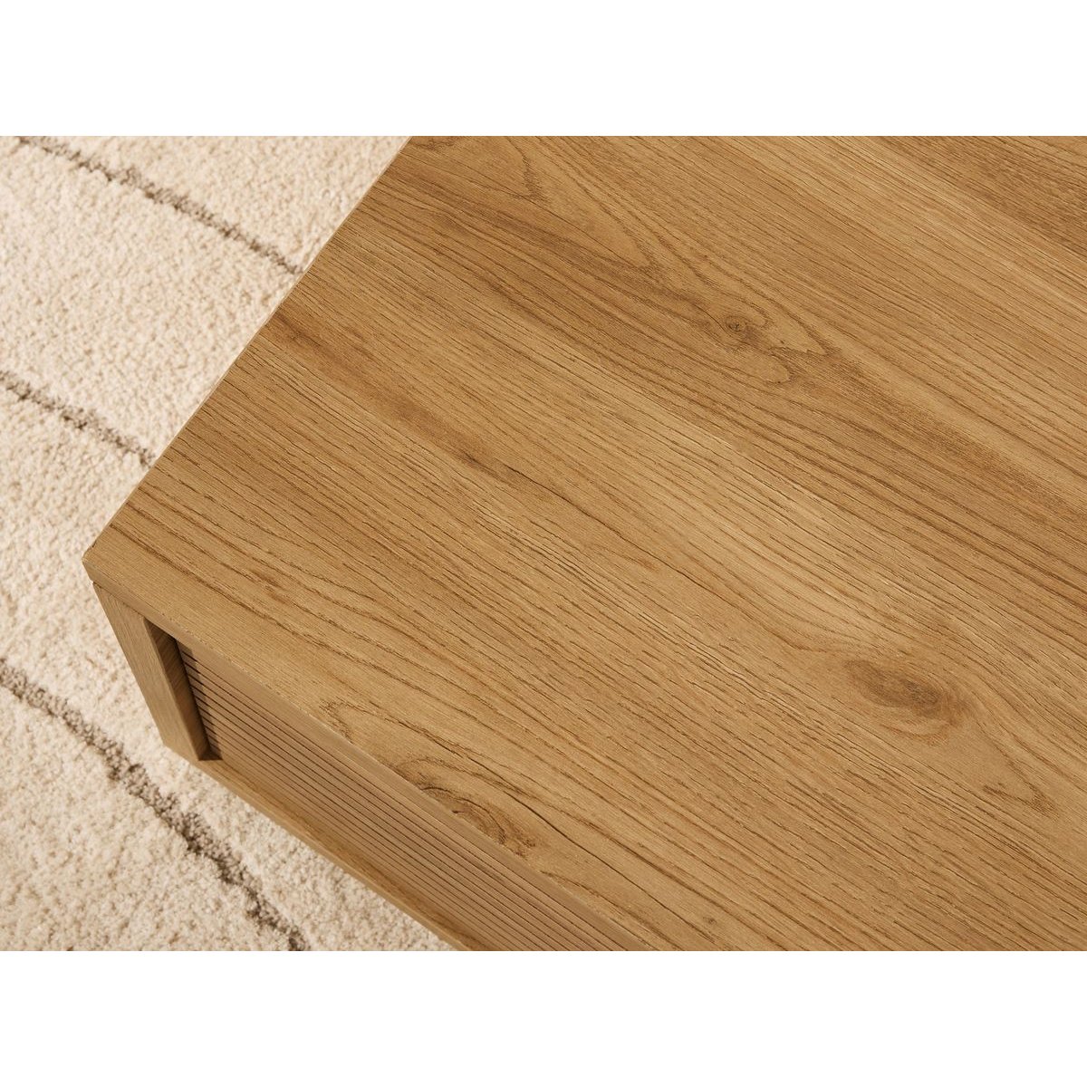 Table basse rectangulaire en panneaux de particules, FERRET marron foncé, BOBOCHIC
