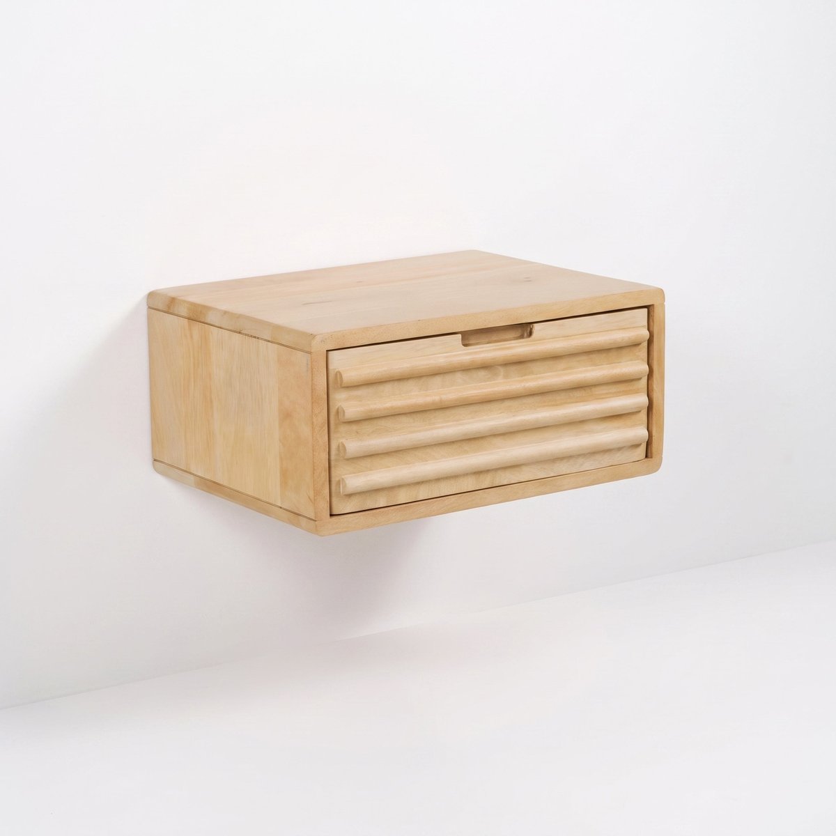Table de chevet murale en bois de manguier - PABLO marron clair, MAISON PAVANE