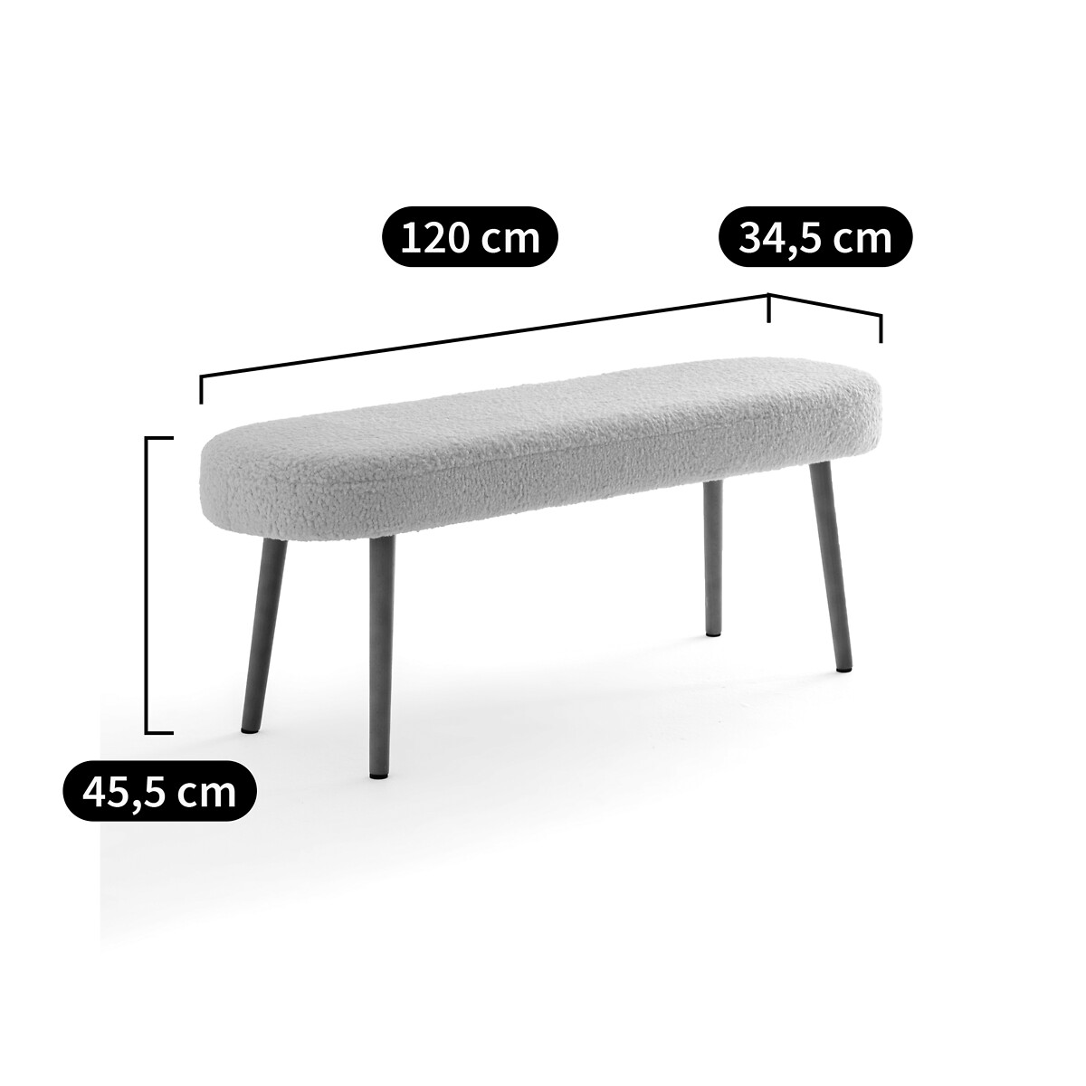 Panchina rivestimento bouclé, Jimi ecru , LA REDOUTE INTERIEURS