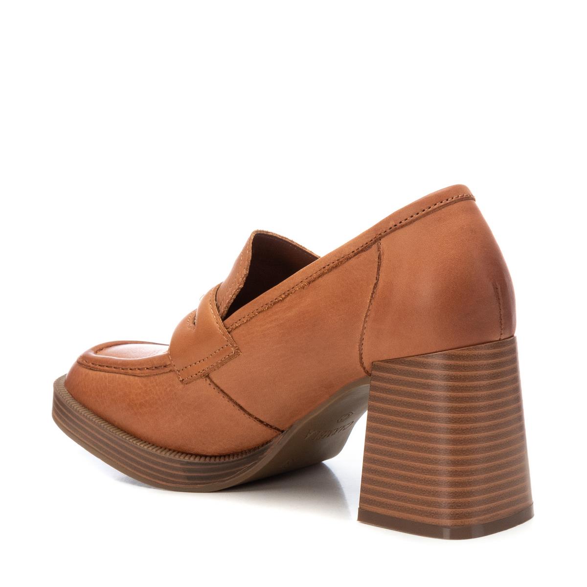 Chaussure Mocassin Talon Décontractée camel, CARMELA