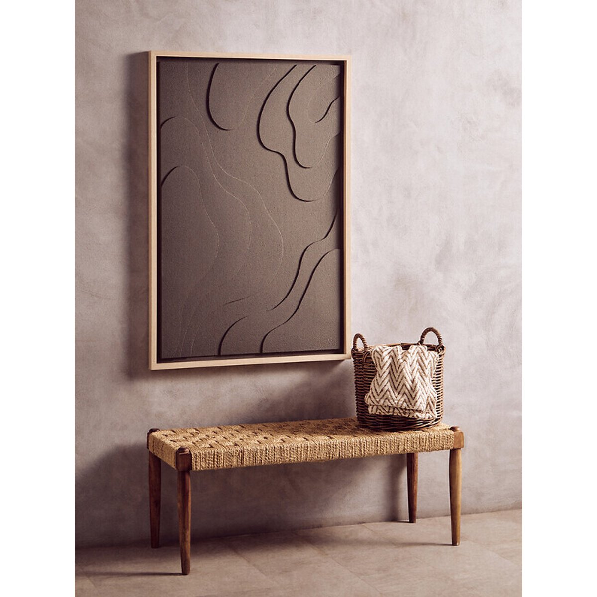 123X83Cm 3D Effect Green Wall Art grey, FIFTY FIVE SOUTH