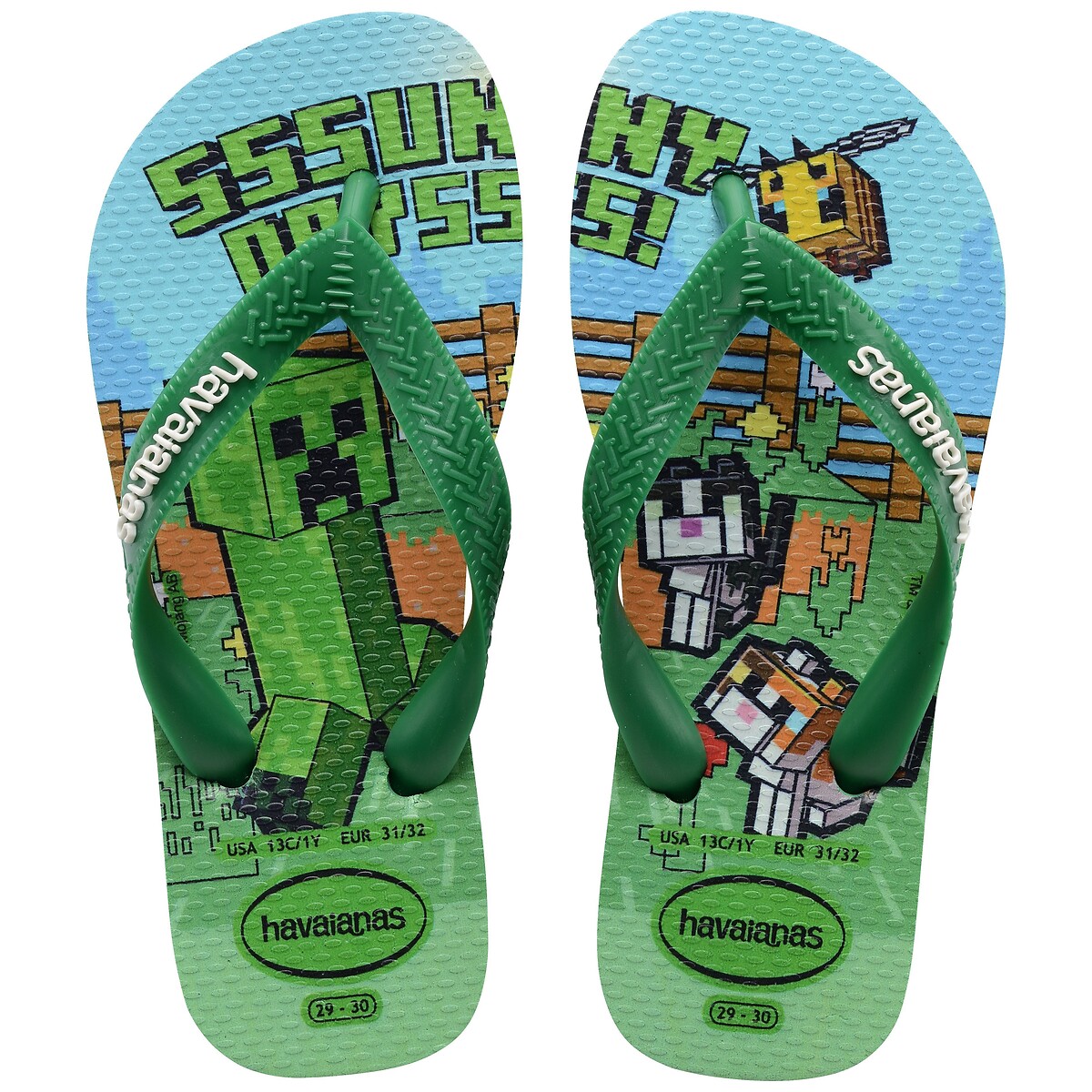 Tongs HAV. KIDS MINECRAFT vert, HAVAIANAS