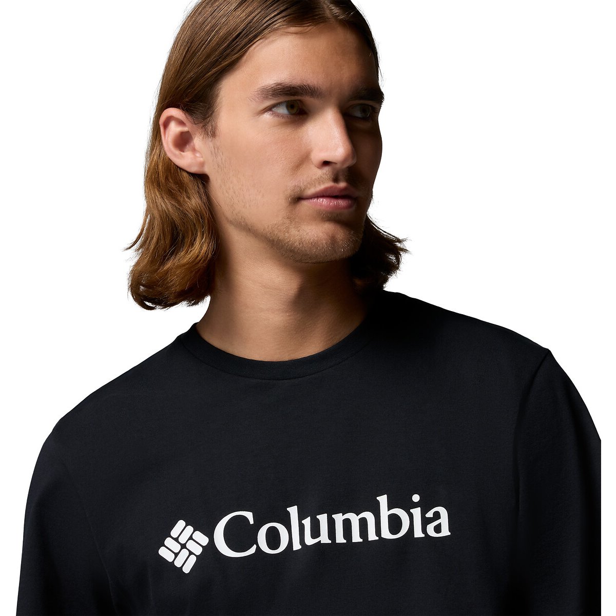 T-shirt a maniche corte con logo sul petto Essentiel nero , COLUMBIA