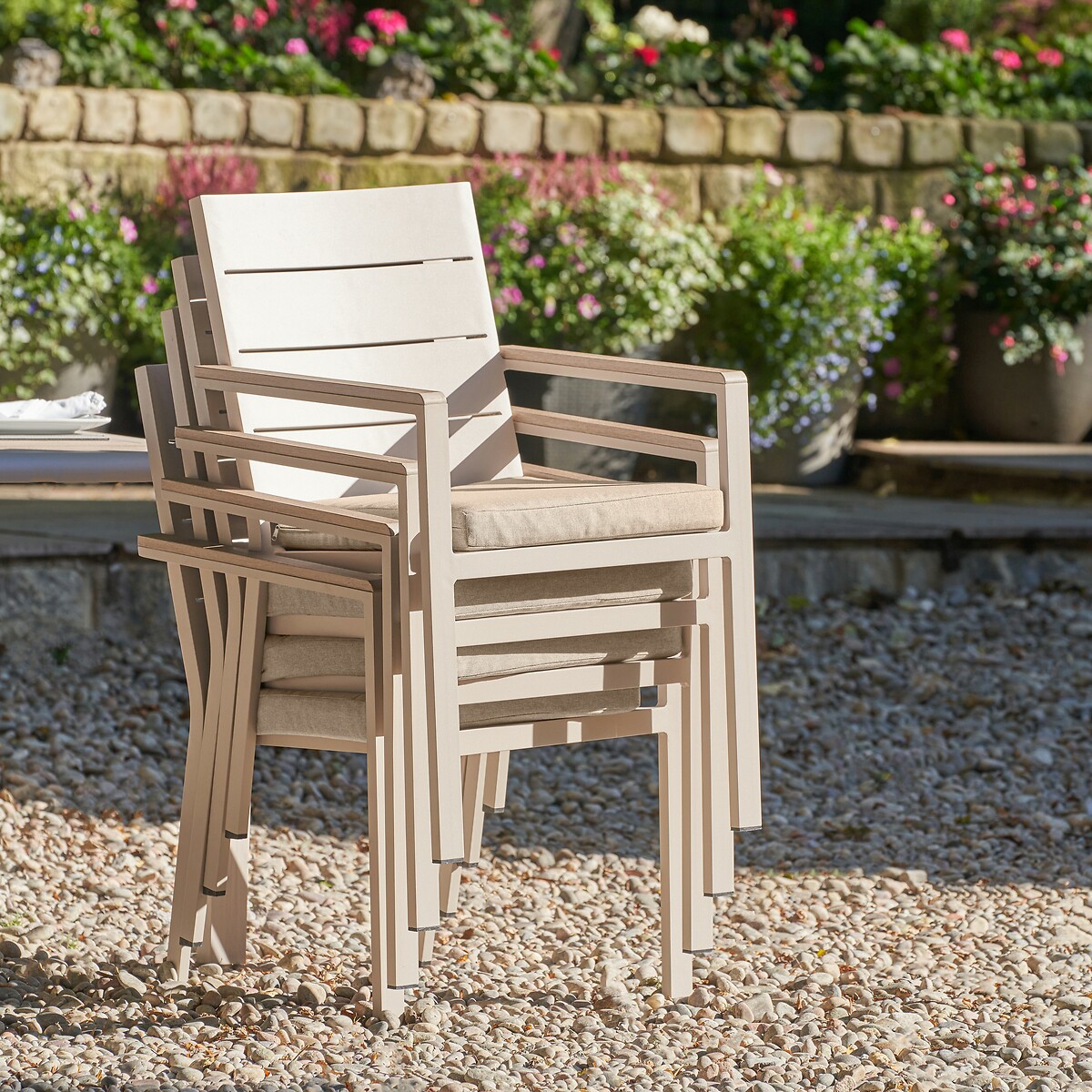 Aruba Outdoor 4 Seater Dining Set stone beige, SO'HOME