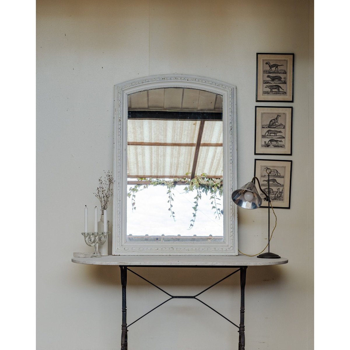 Miroir Louis XVI Igor N°874 - Bon état blanc, DEBONGOUT