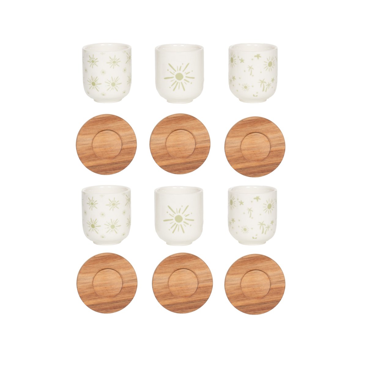 Coffret de 6 tasses et sous-tasses es Tamara 10 cl vert, TABLE PASSION
