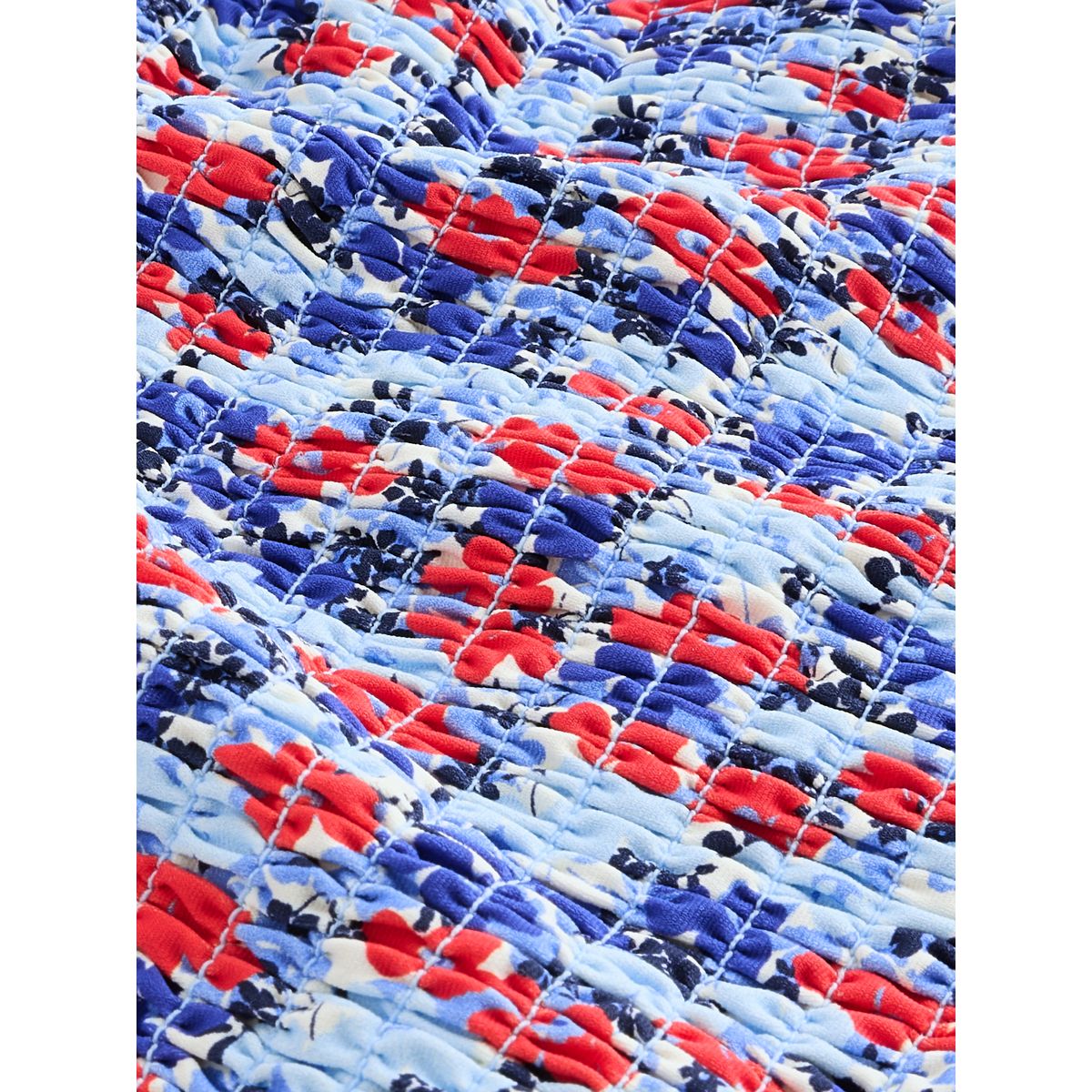 Bas de bikini froncé à nouer sur les côtés bleu/rouge à petites fleurs, NEXT