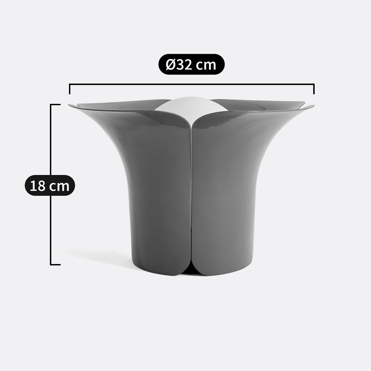 Lamp in tulpvorm, staalmetaal en opaline, Tessen sienna, LA REDOUTE INTERIEURS