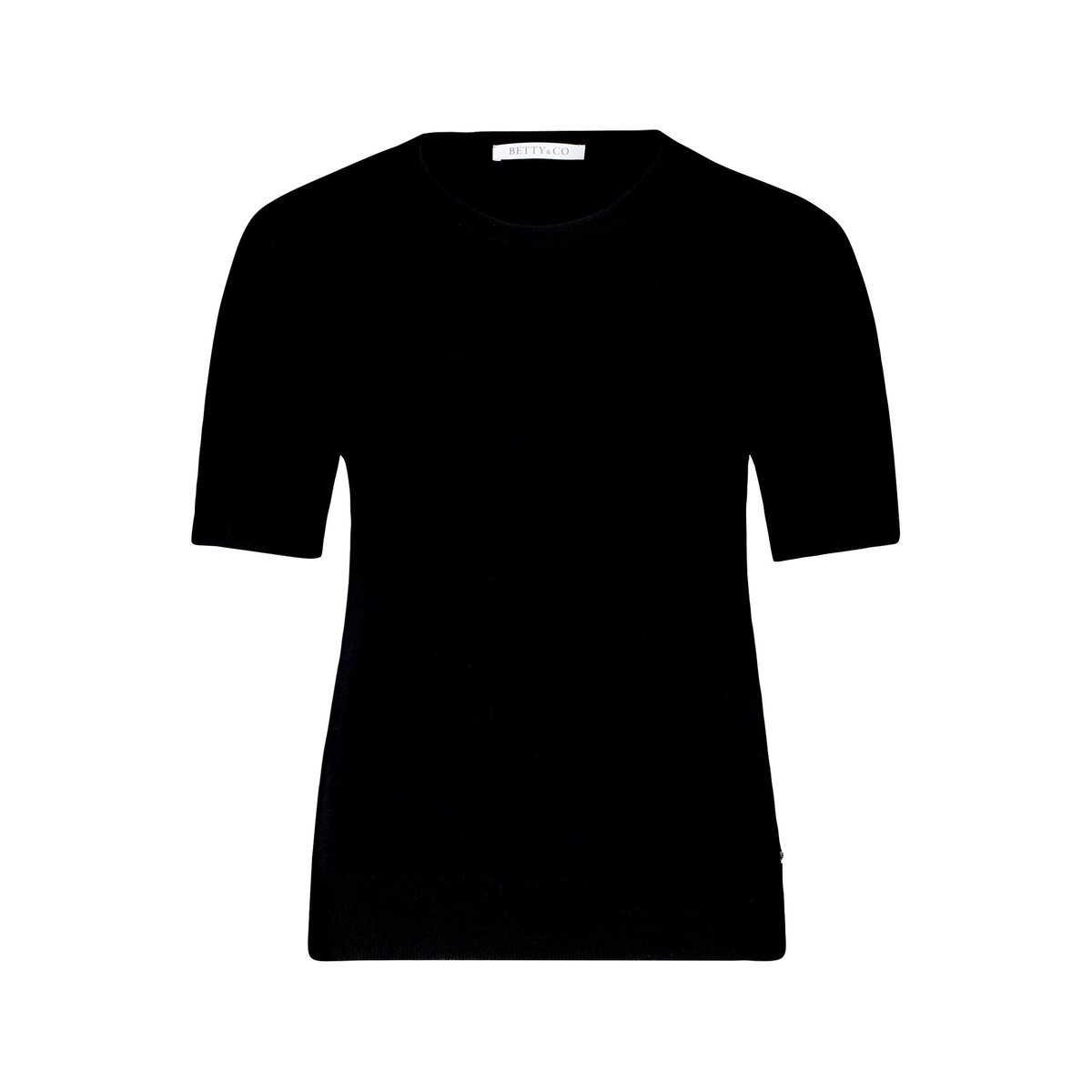 Pull-over en fine maille à encolure ronde noir, BETTY & CO