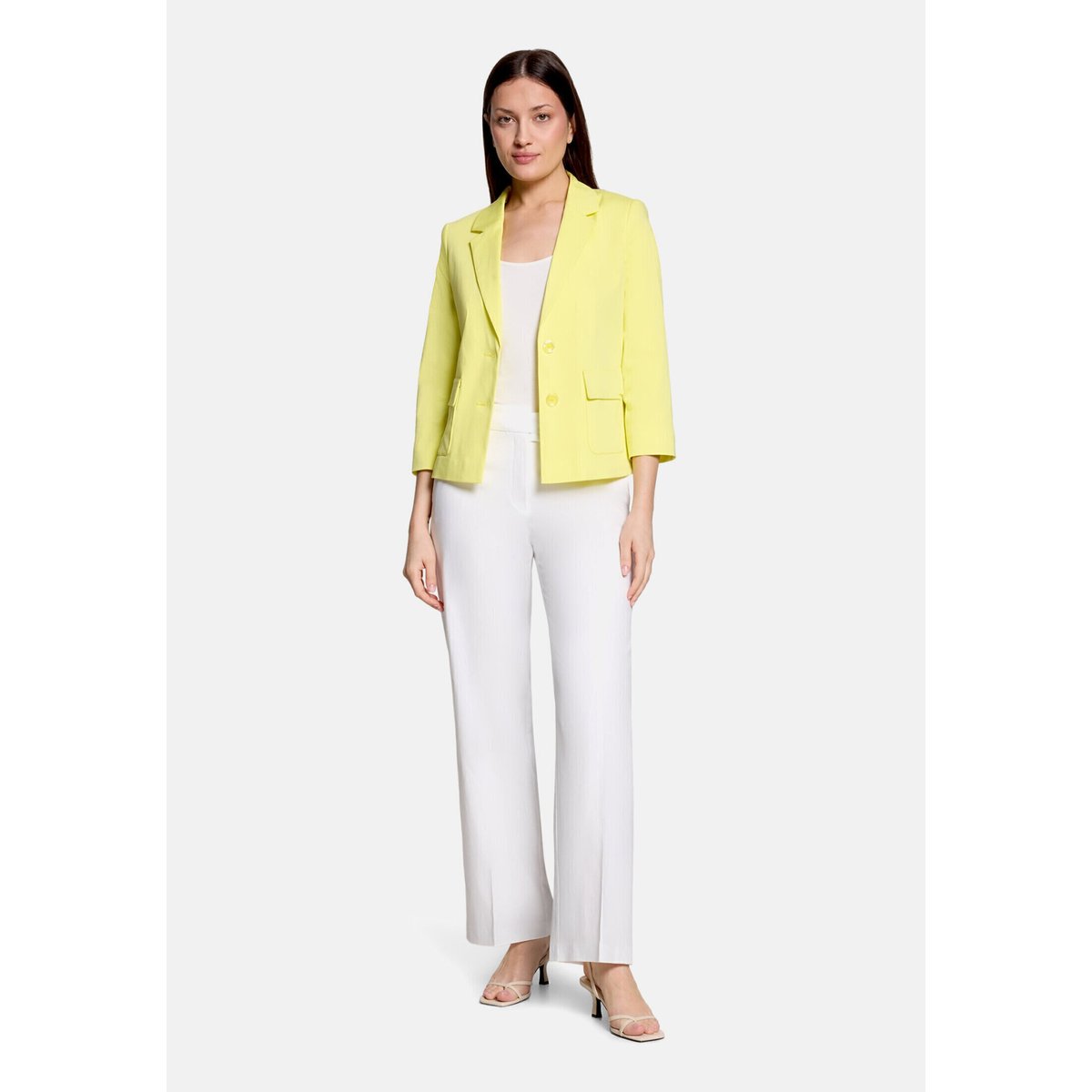 Pantalon business à plis repassés blanc, BETTY BARCLAY