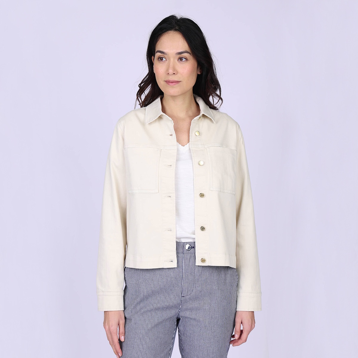 Veste boîte Gianna ecru, MISE AU GREEN