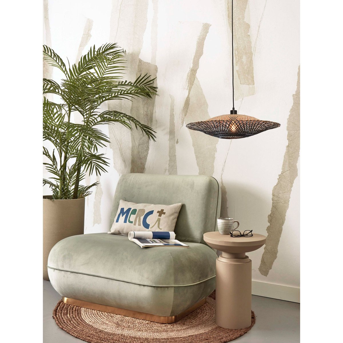 Lampe Suspendue Bambou KALIMANTAN black, D'ARPEJE