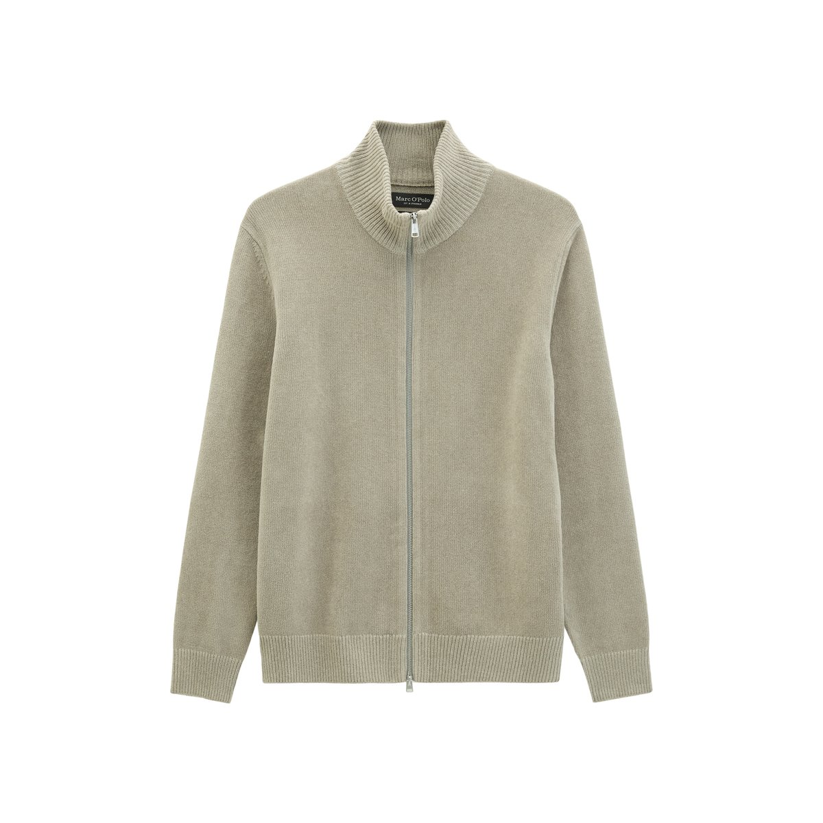 Cardigan en chenille, coupe regular en mélange de coton bio et de laine de mouton gris, MARC O'POLO
