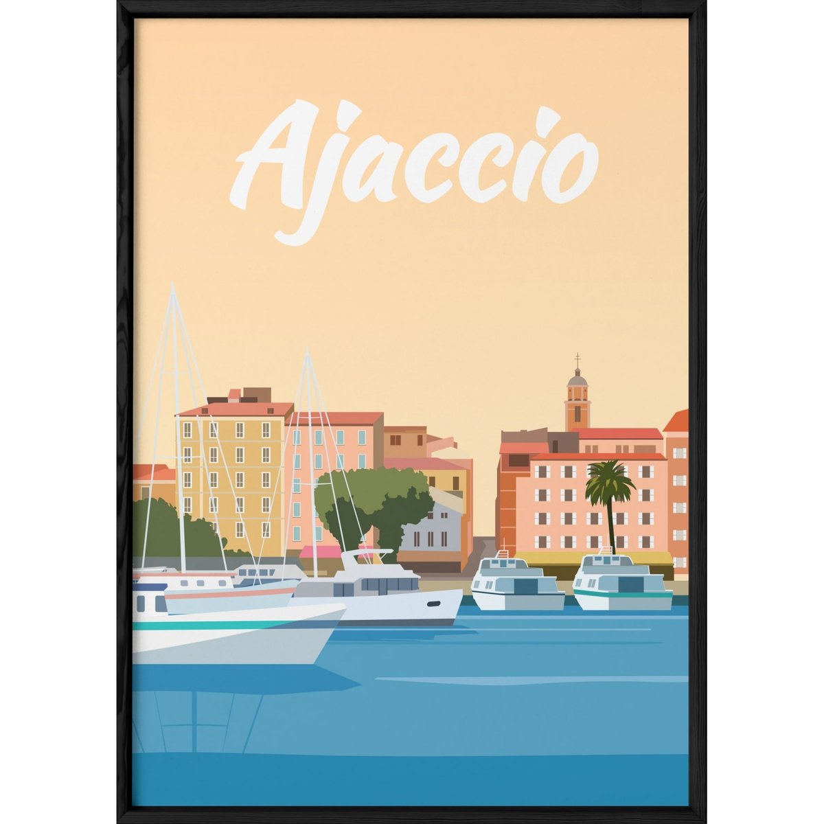 Affiche ville Ajaccio 2 blanc, L'AFFICHERIE