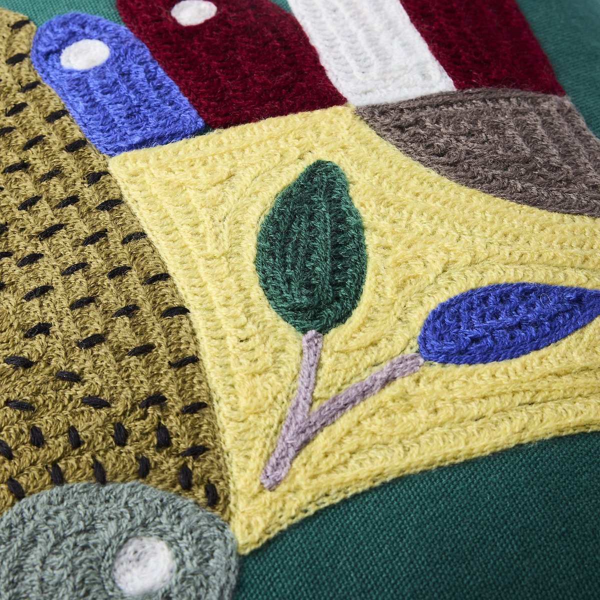 Coussin coton DIEGO vert, HABITAT