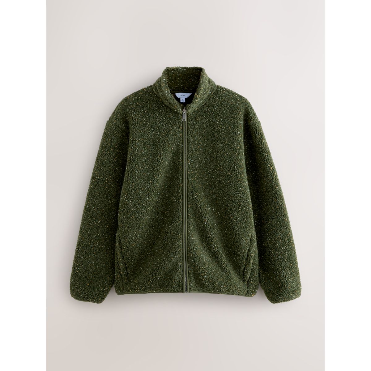 Veste polaire en peau lainée kaki vert nep, NEXT