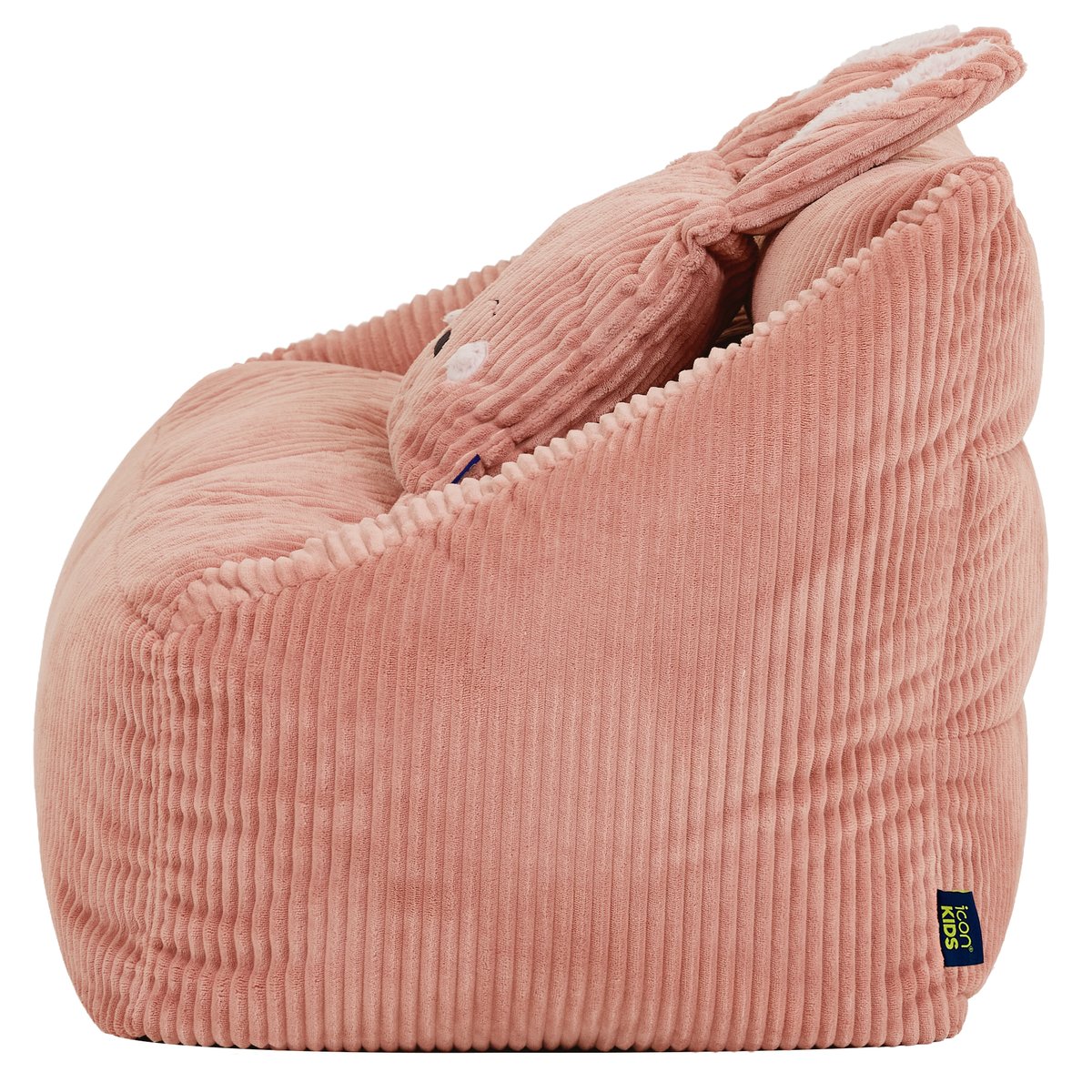 Pouf canapé enfant et coussin animal assorti en velours côtelé Oeko-Tex® - CECILIA rose aube, ICON