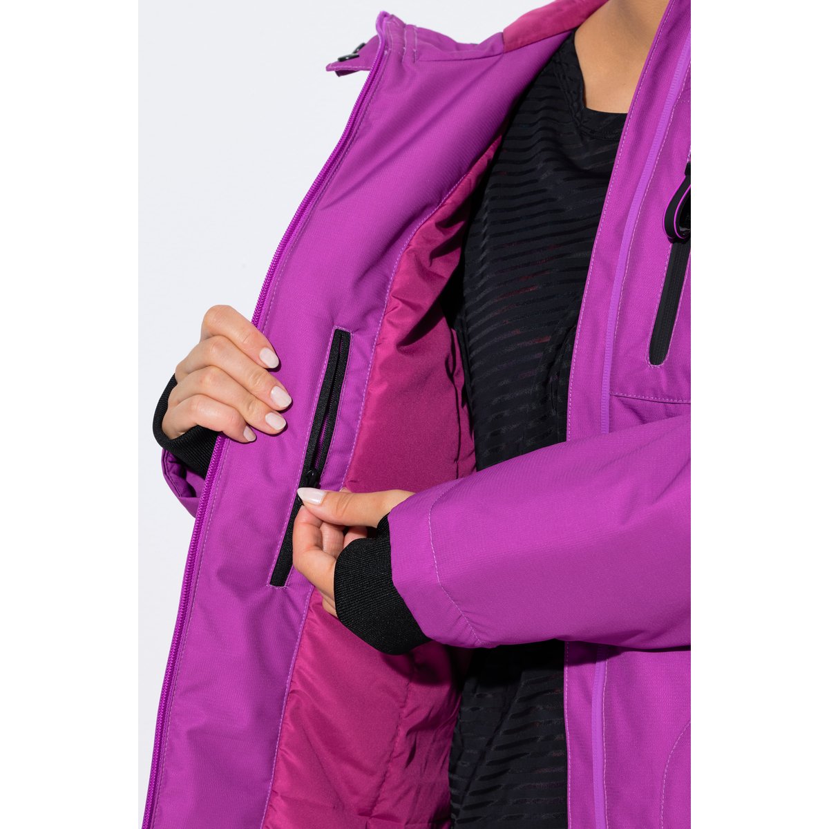 Manteau à capuche, matière déperlante magenta foncé, ULLA POPKEN