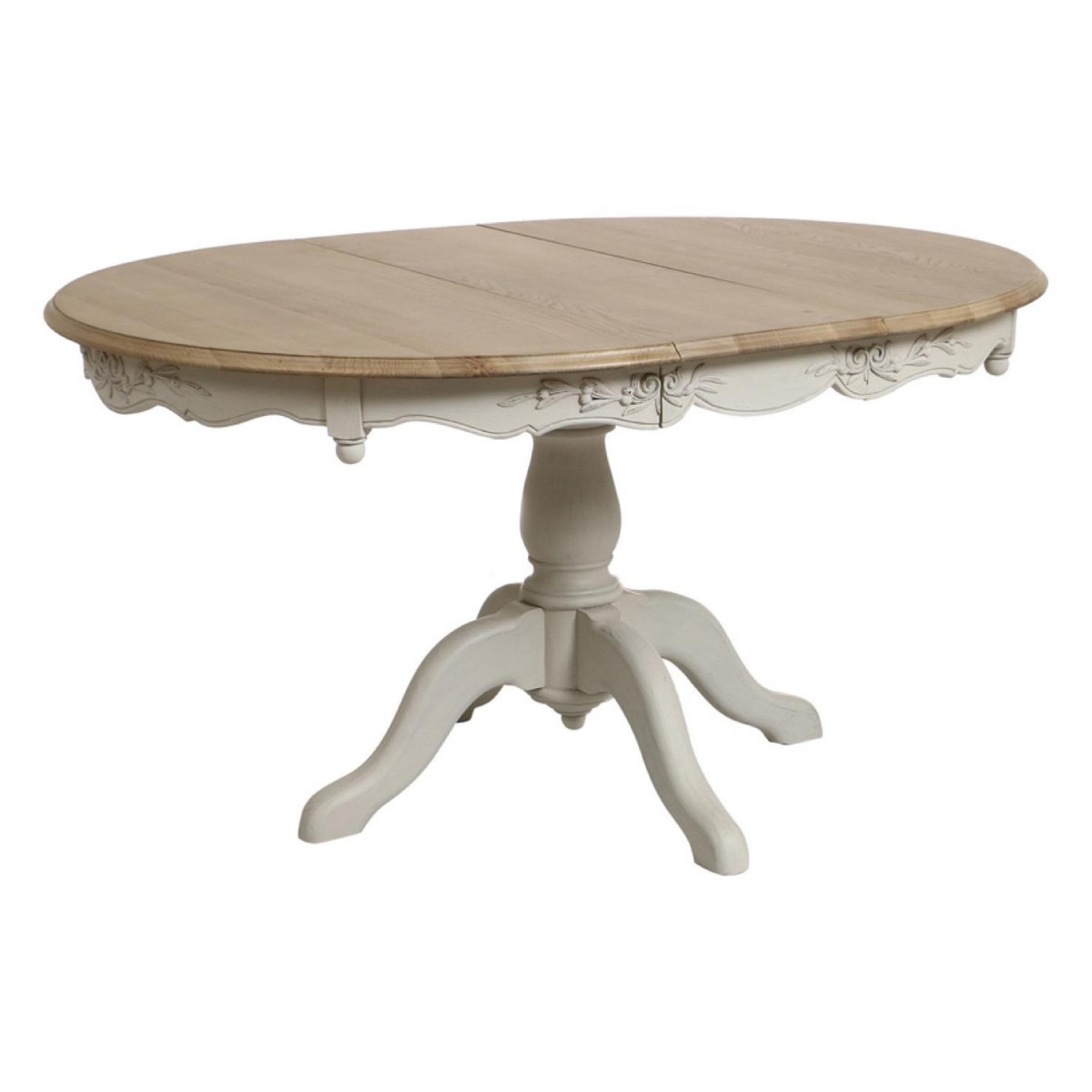 Table ronde 2 allonges - ROMANCE blanc, INTERIOR'S