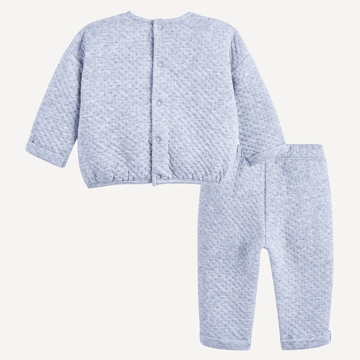 Ensemble 2 pièces en molleton reliéfé gris, LA REDOUTE COLLECTIONS