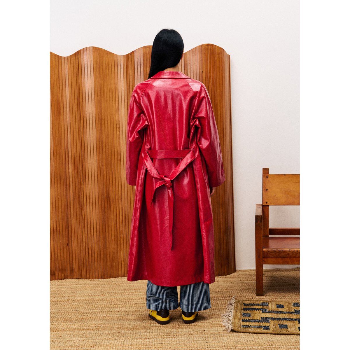 Trench en coton HALIMI rouge, FRNCH