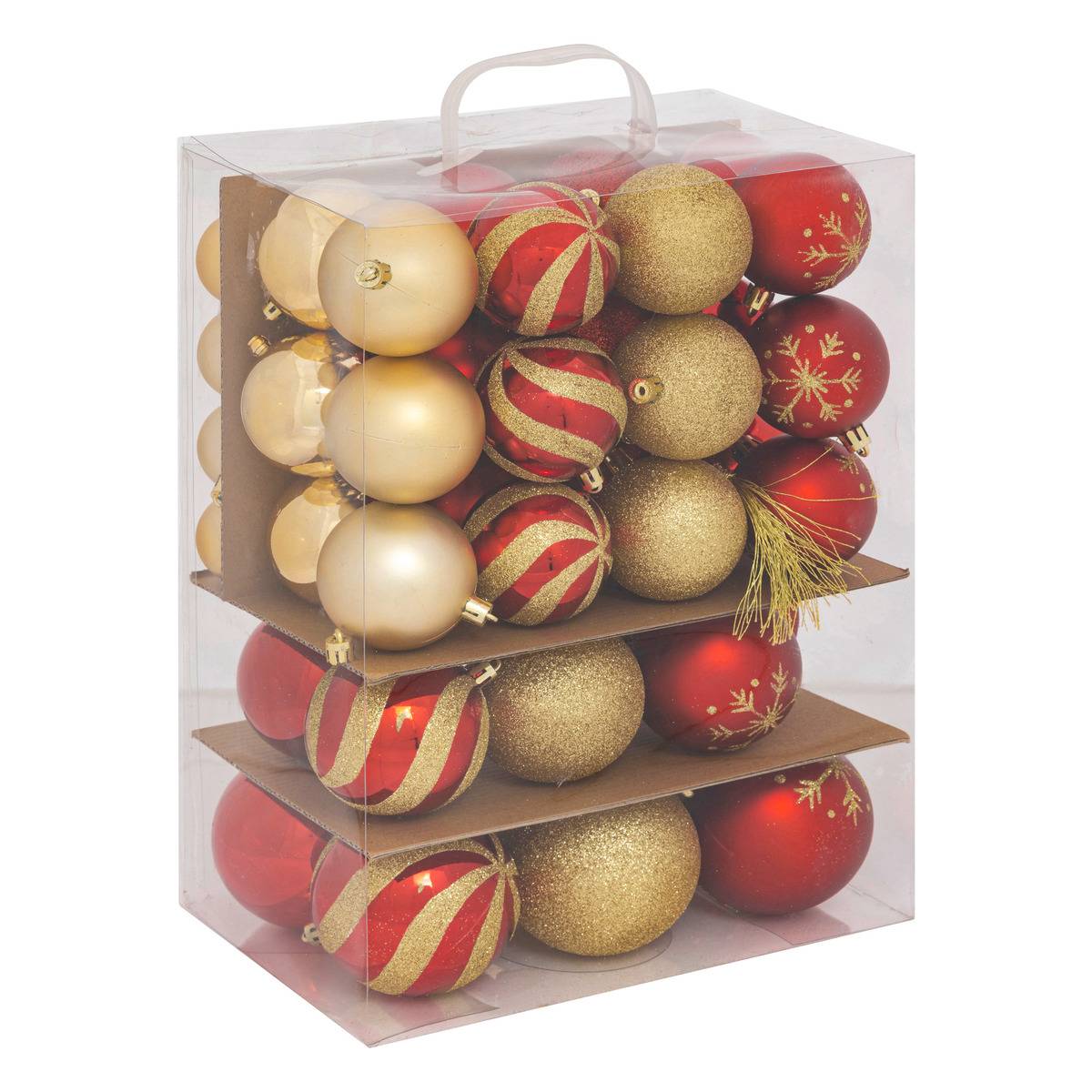 Lot de 60 boules de Noël D'et RENA multicolore, ATMOSPHERA
