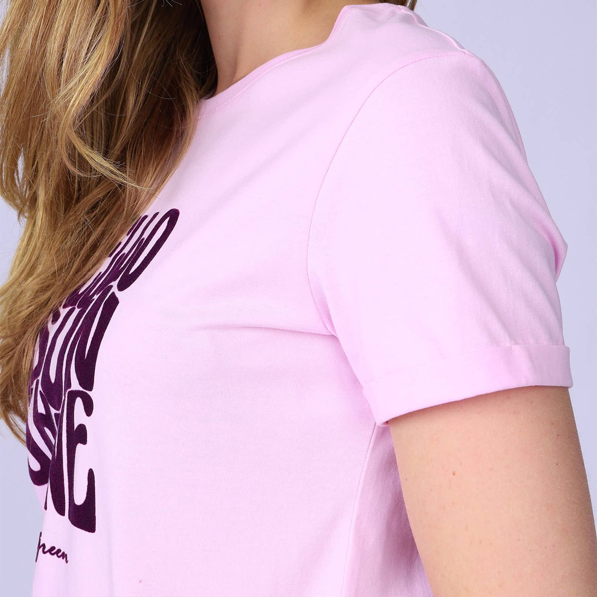 T-shirt Hello Sunshine rose bonbon, MISE AU GREEN