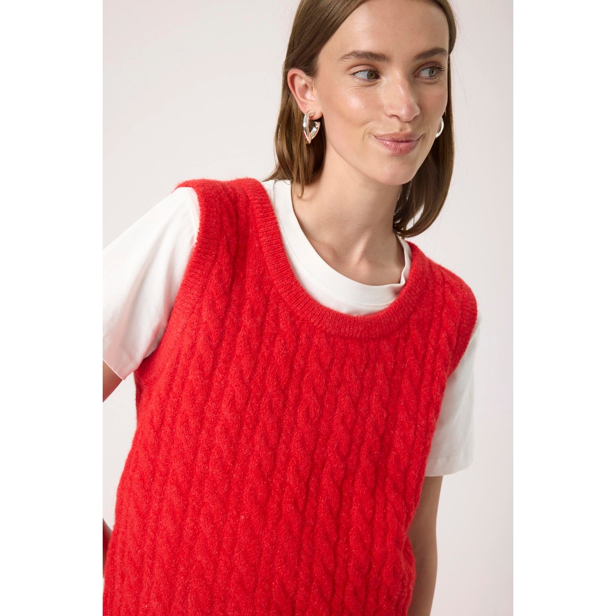 Manteau tricoté rouge red alert, SOAKED IN LUXURY
