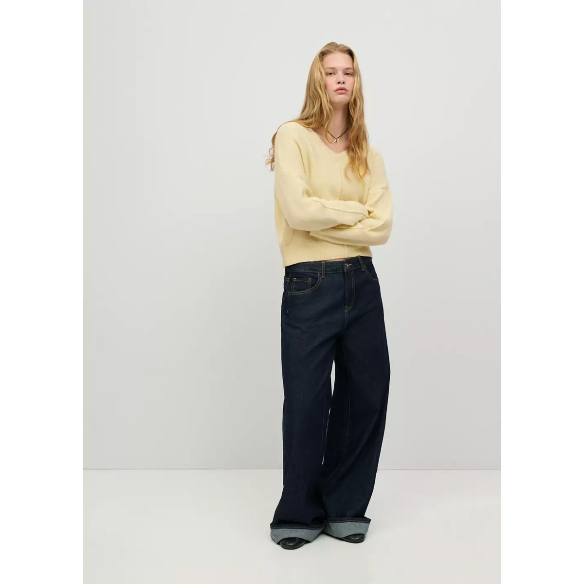Pull détail coutures jaune, MANGO TEEN