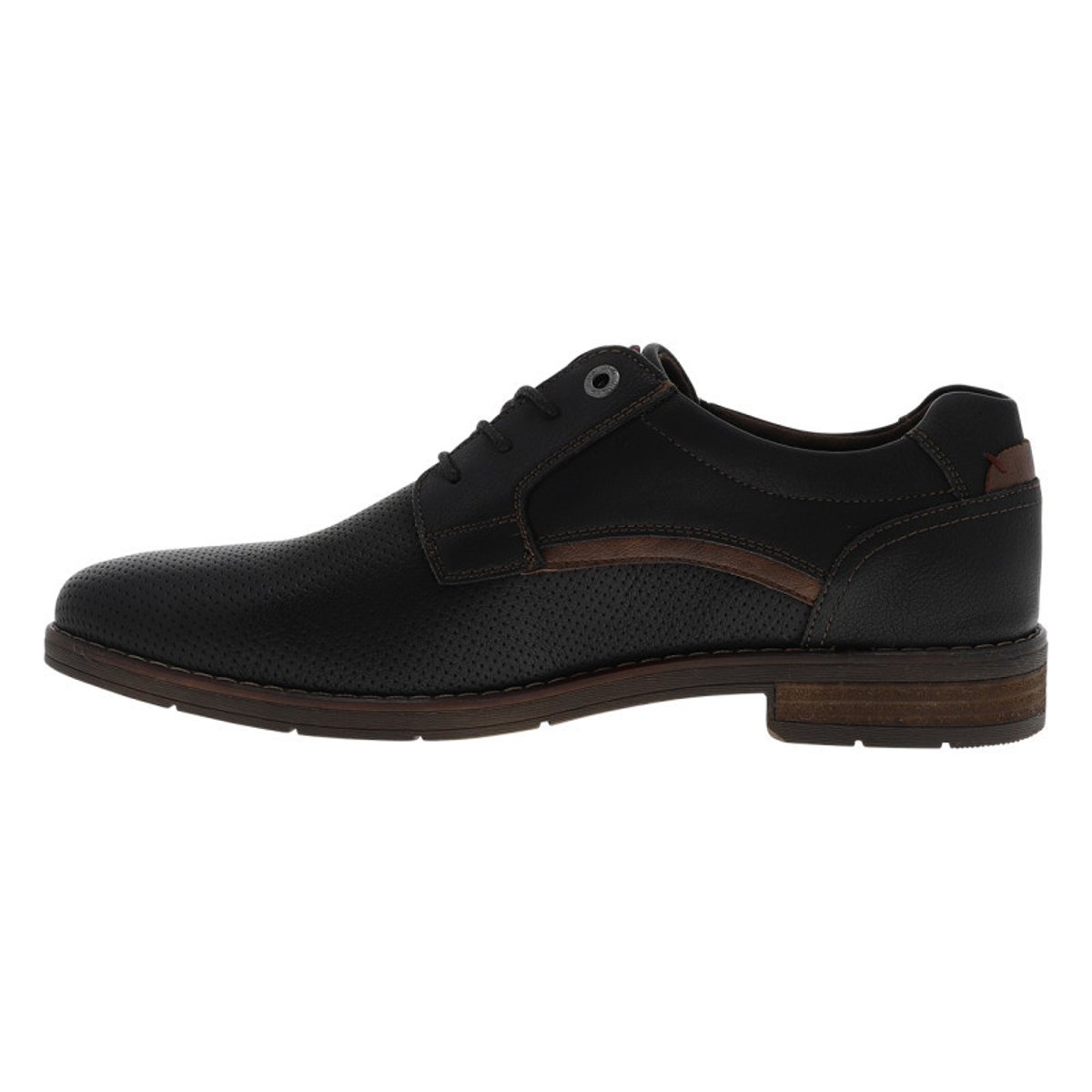 Derbies marron à talon décroché bas avec des lacets et un zip latéral noir, MUSTANG