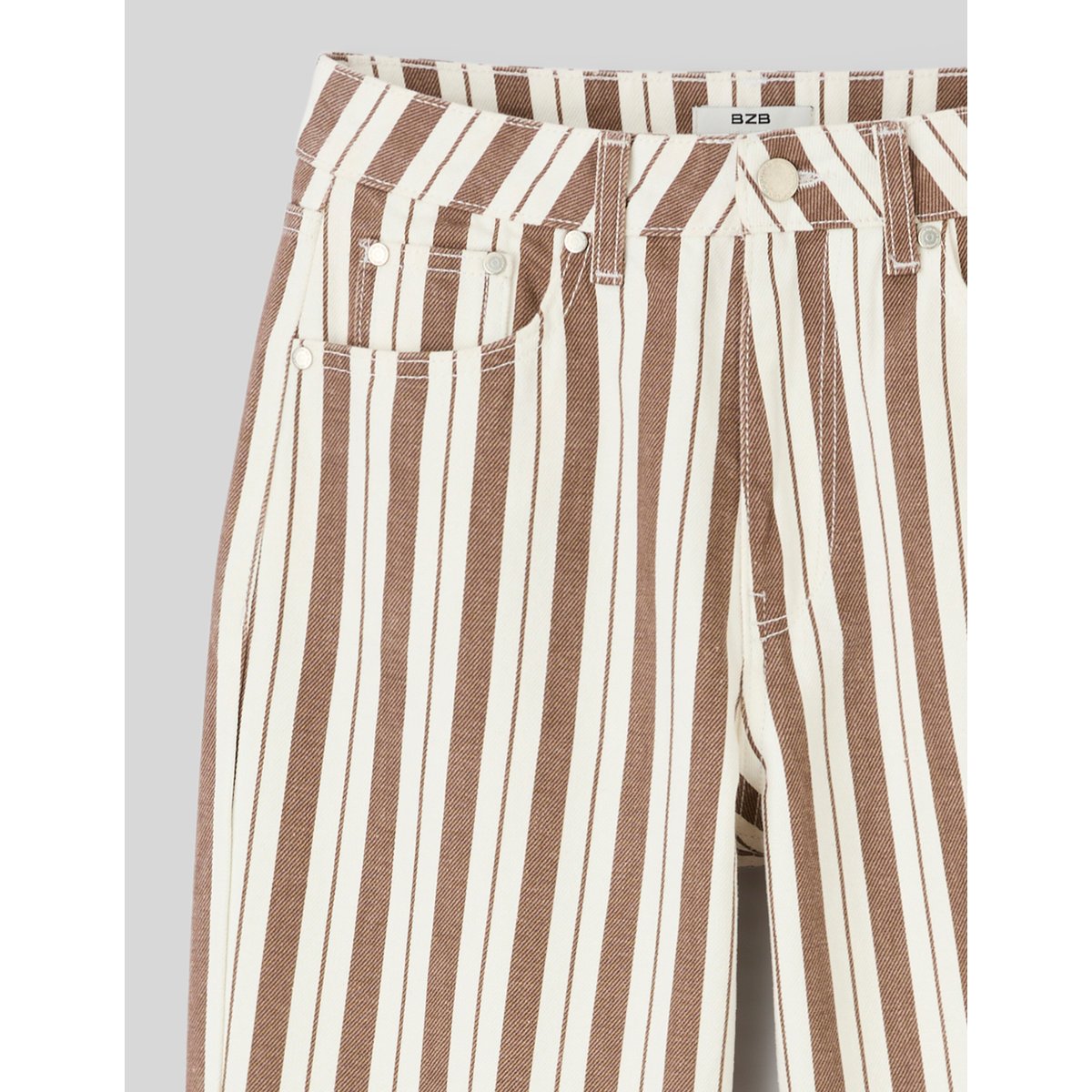 Jean rayé straight marron, BZB