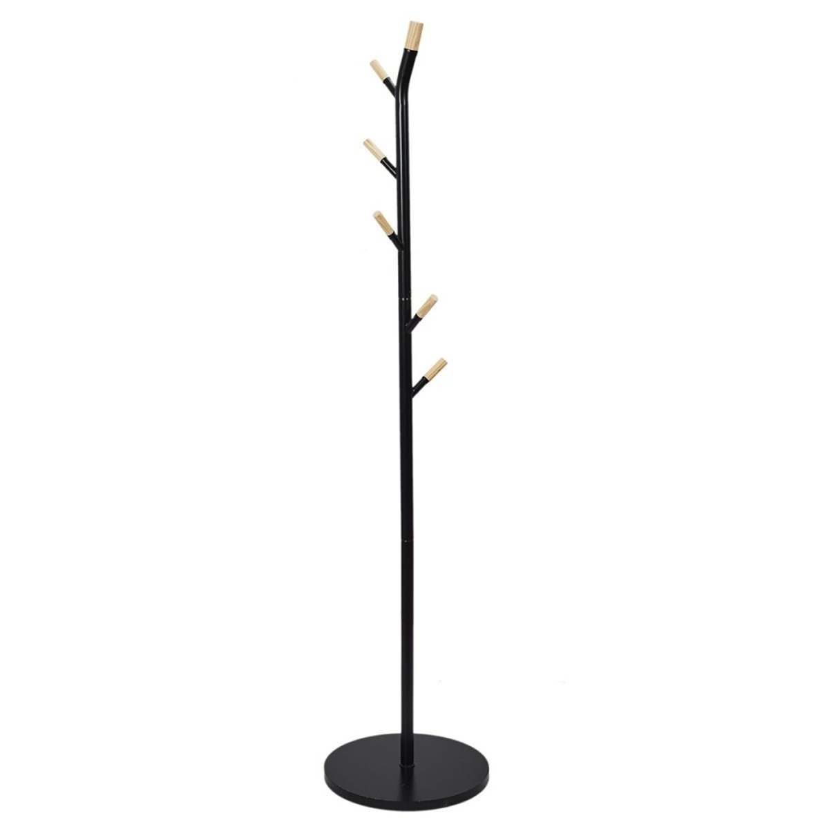 Porte-manteaux Métal Noir Et Bois noir, DECORATIE