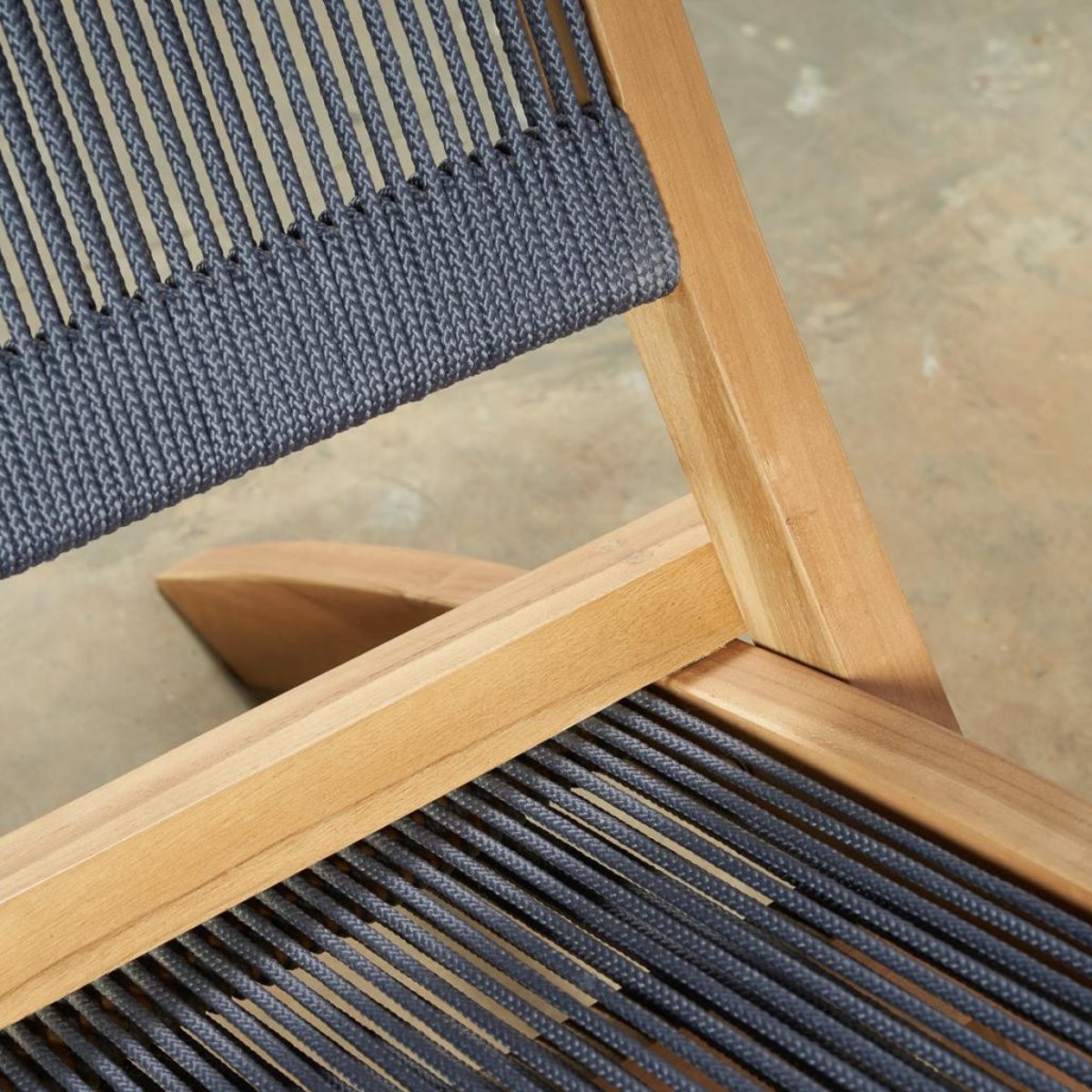 Fauteuil jardin lounge en corde Jala gris, WANDA COLLECTION