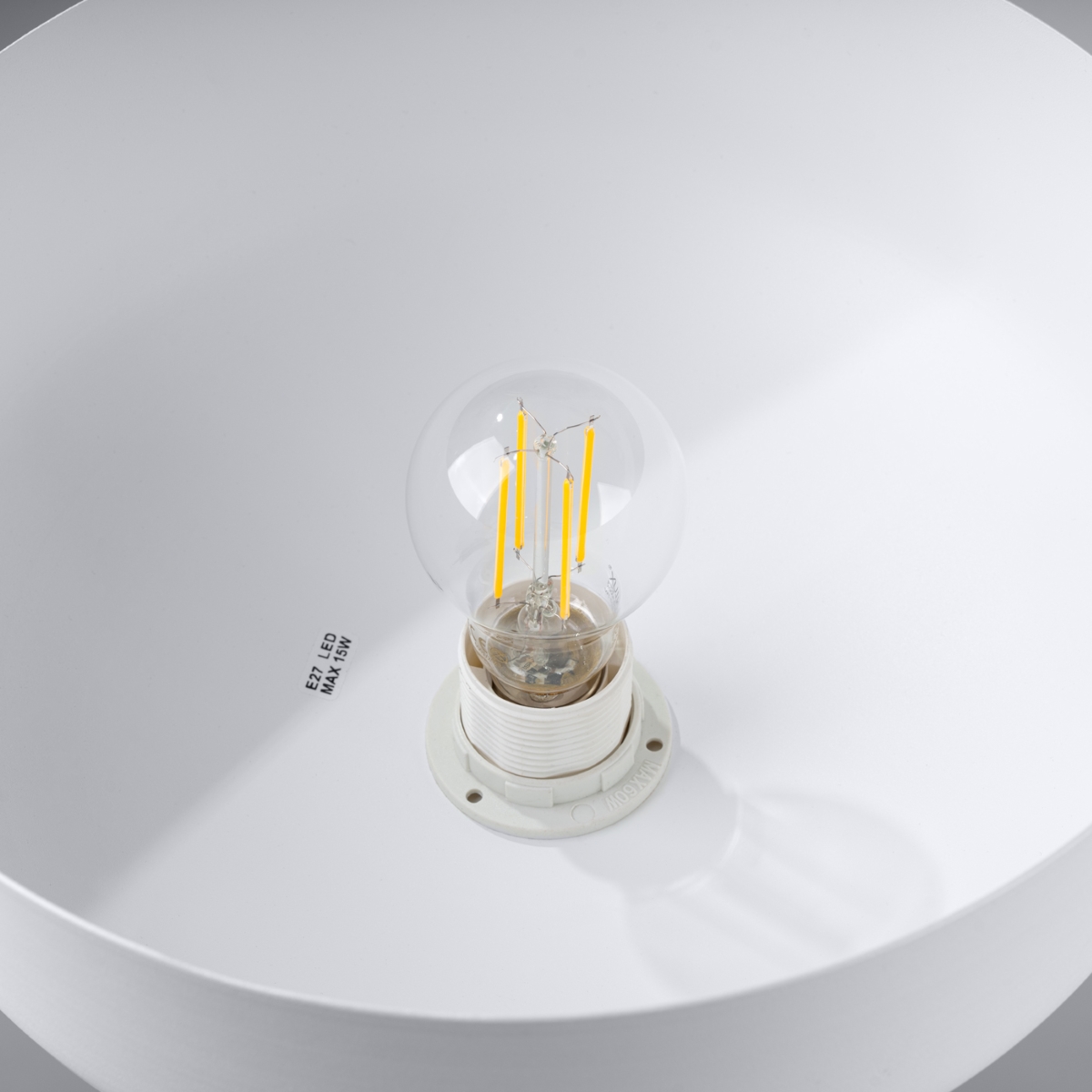 Suspension Bois Blanc/Bois Naturel E27 1 Marion blanc, EDEN