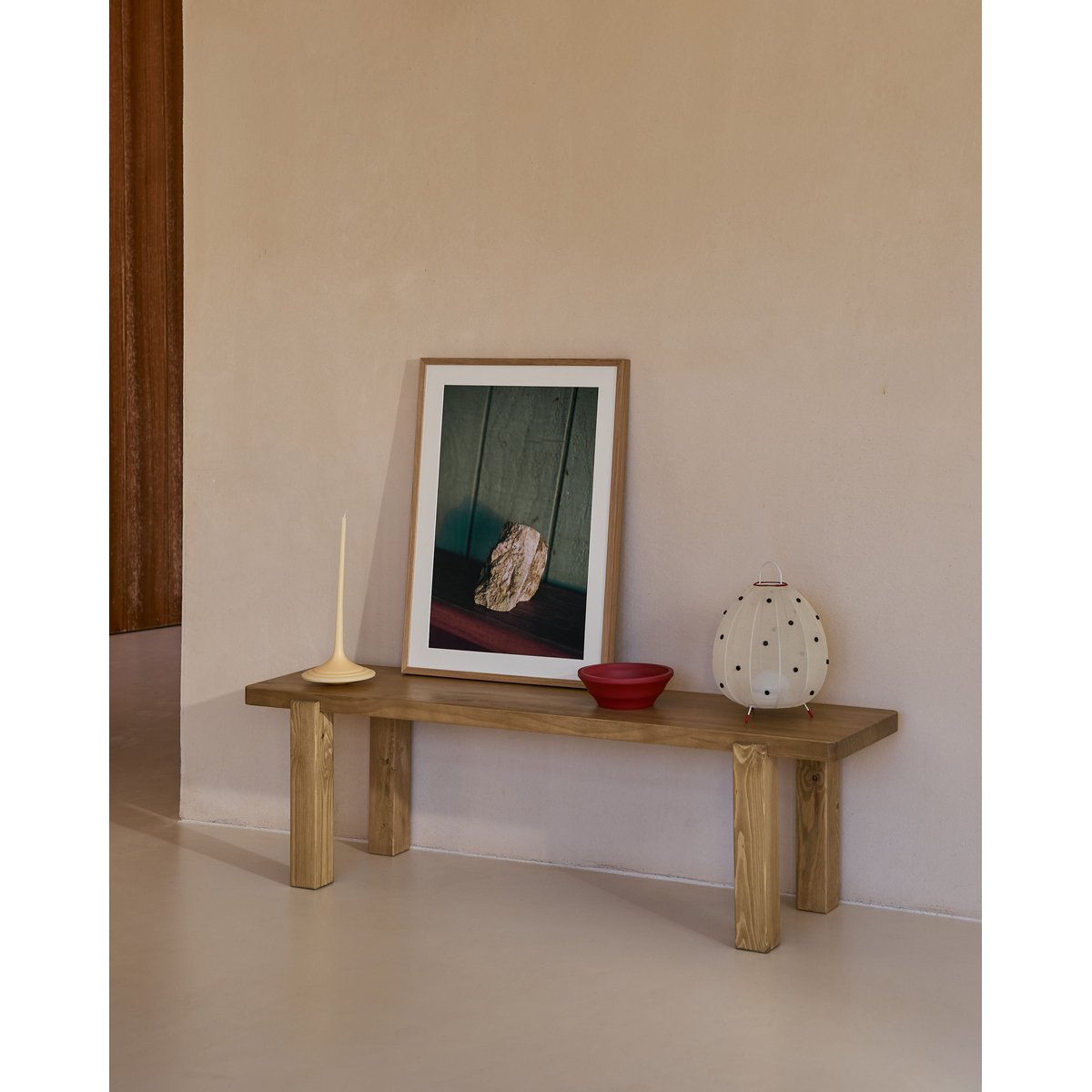 Banc en bois naturel 80 cm - BUSK naturel, HANNUN
