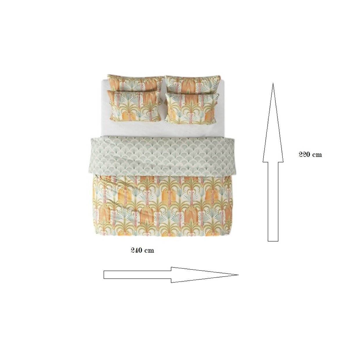 Parure de lit percale de coton Janice vert, EDEN