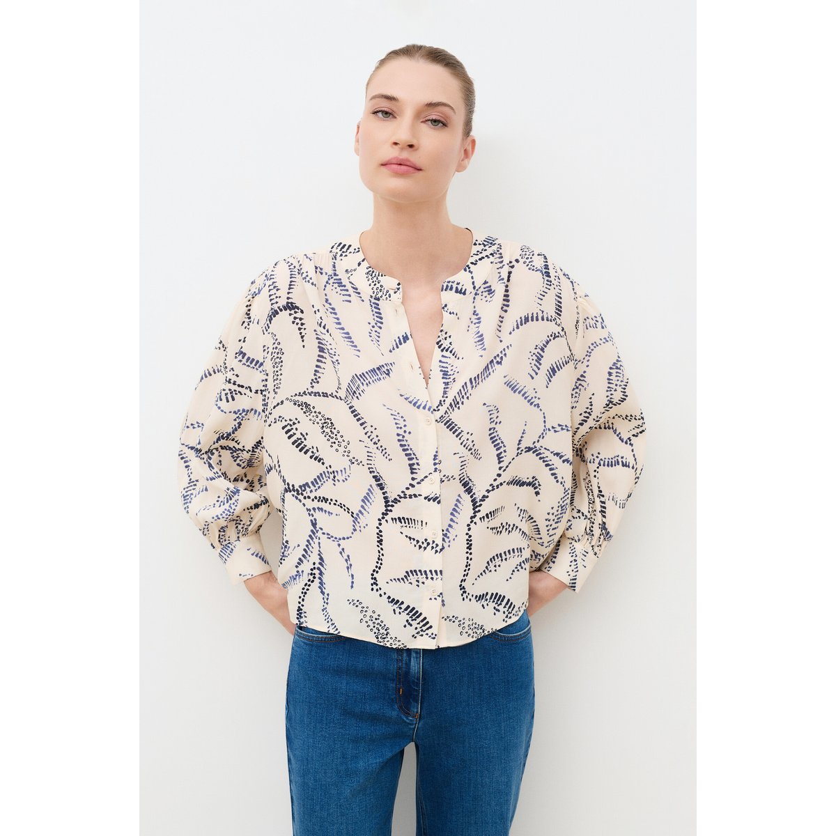 Chemise droite col tunisien CALEX ivoire, CAROLL