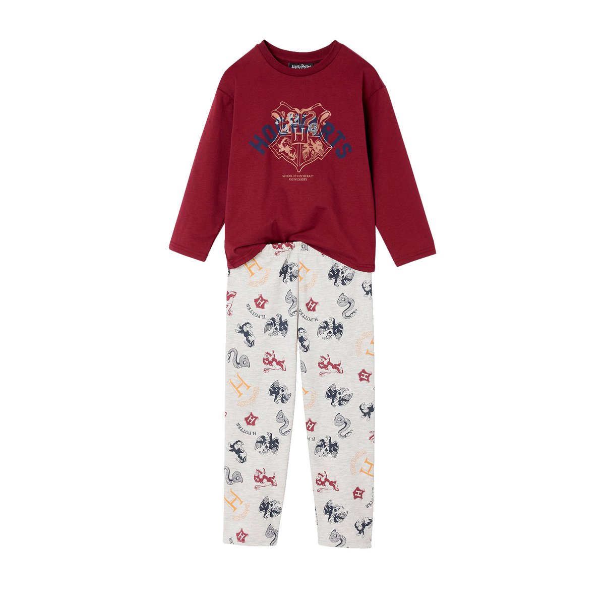 Pyjama Harry Potter bordeaux/gris chiné, VERTBAUDET