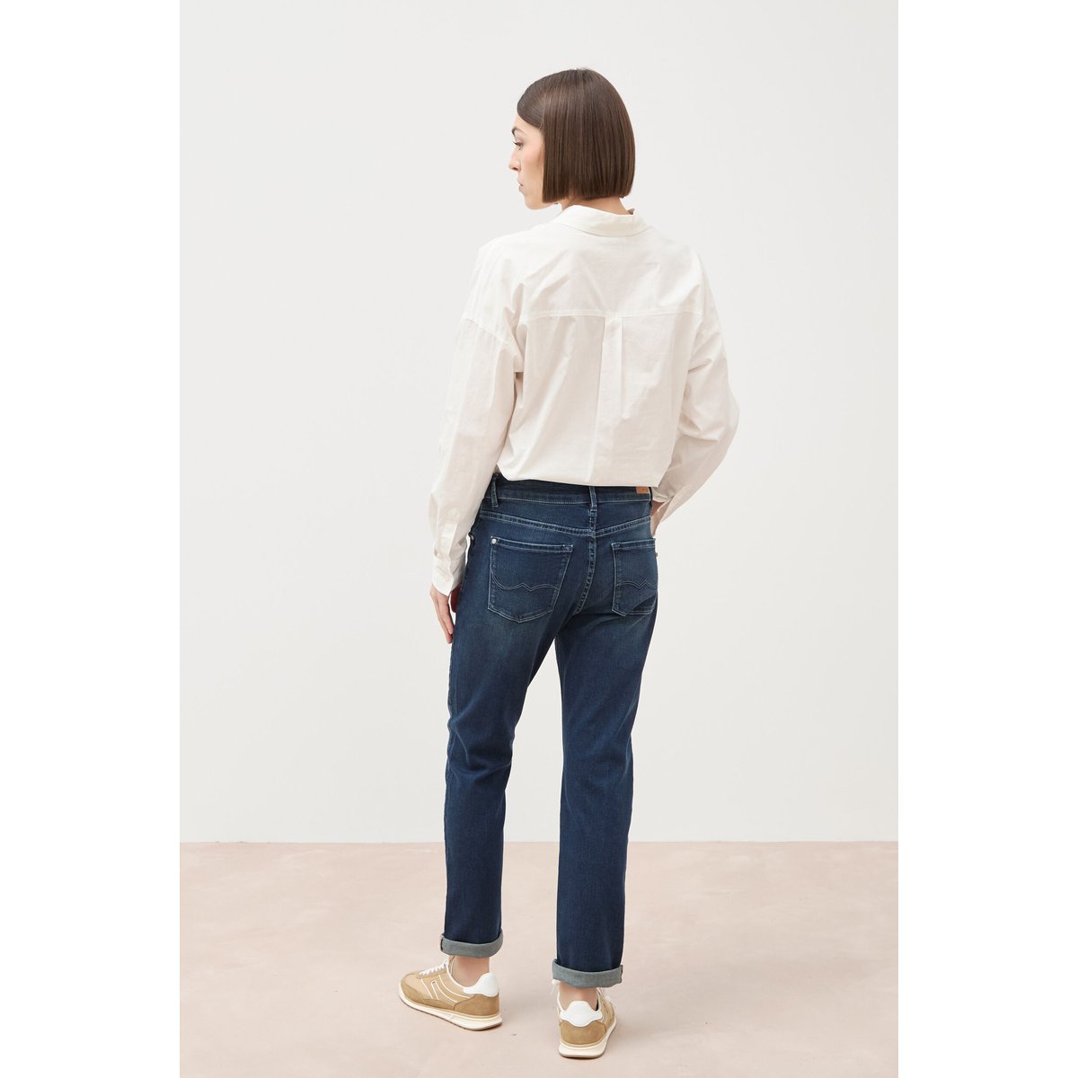 Jeans girlfriend taille haute denim dirty, BONOBO