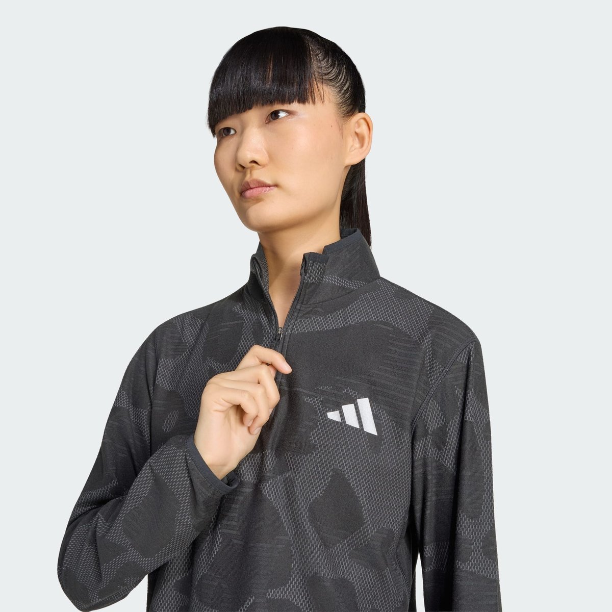 T-Shirt De Running Demi-Zip Adi365 T-Shirt De Running Demi-Zip Adi365 black / grey five, adidas Performance