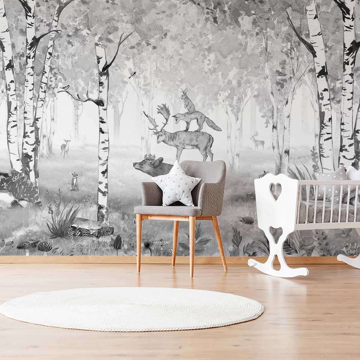 Papier peint pyramide des bois intissé, HEXOA