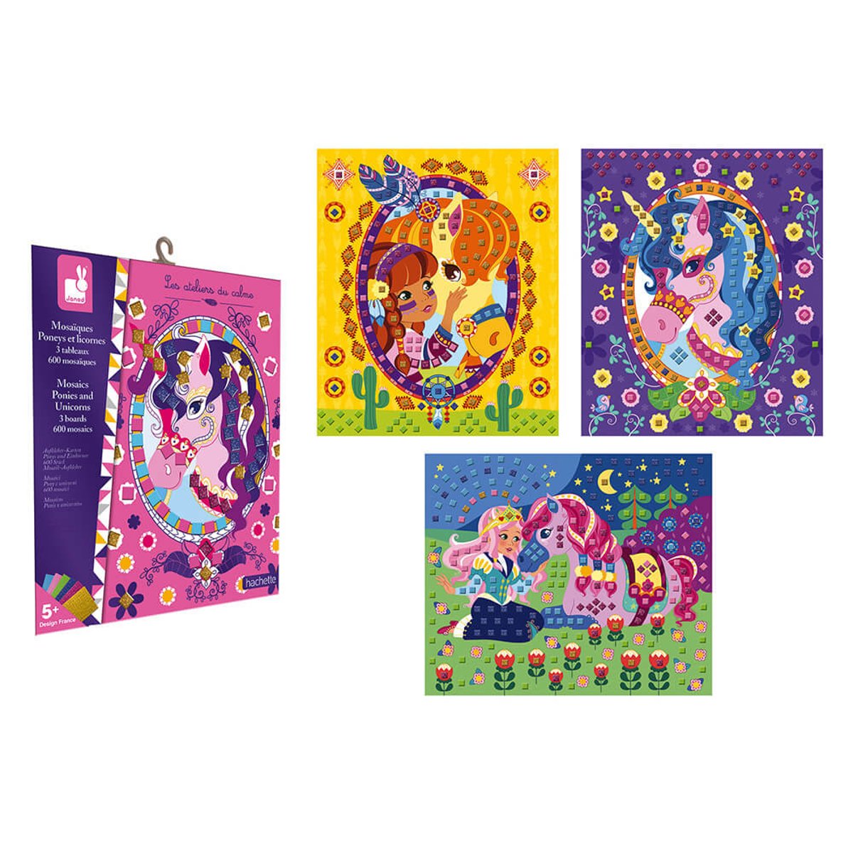 Mosaïques Poneys et Licornes rose, JANOD