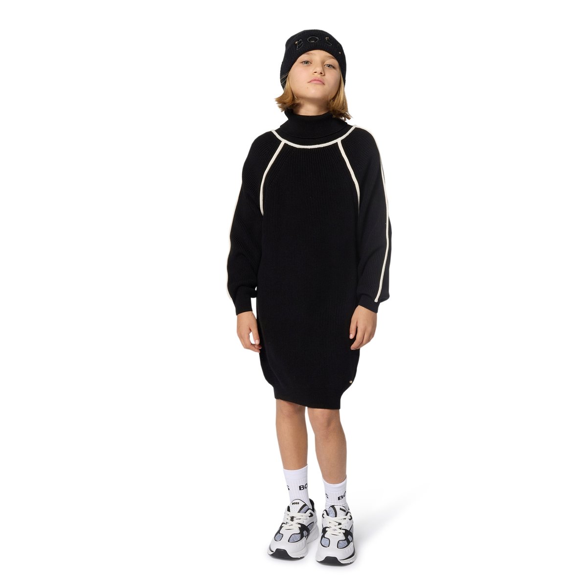 Robe col roulé black, BOSS KIDSWEAR