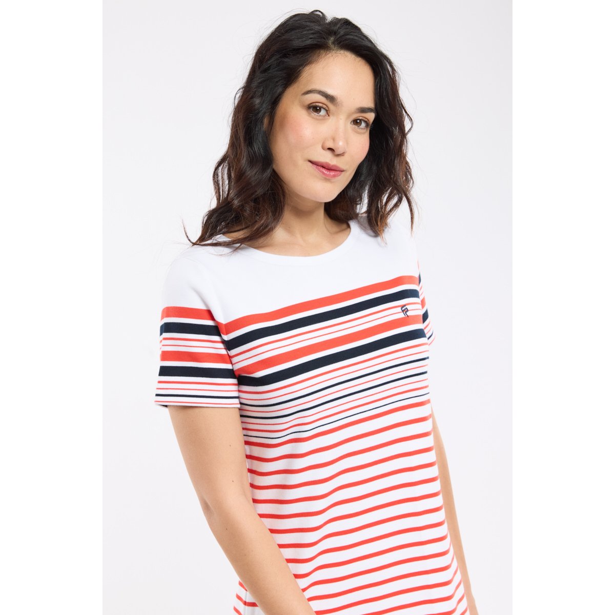 Robe rayée FOUNTAINE PAJOT blanc/ pompon/ rich navy, ARMOR-LUX
